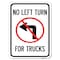Signmission No Left Turn for Trucks W/ Graphic Heavy-Gauge Alum Rust Proof Parking Sign, 18" x 24", A-1824-23843 A-1824-23843 - alternate 1